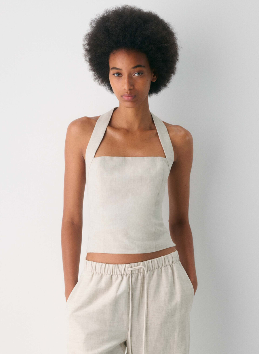 top in lino whisper naturale ecru
