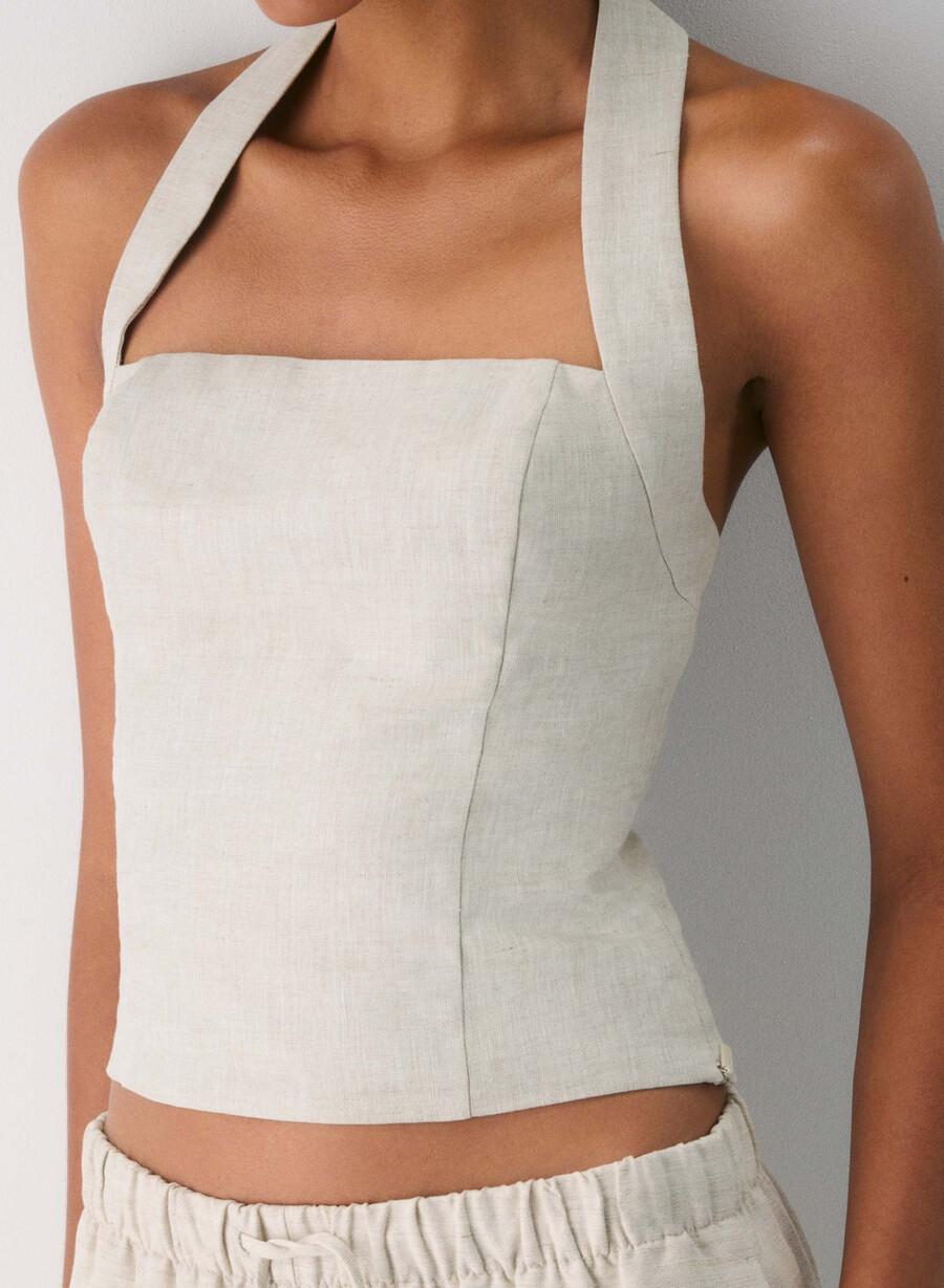 top in lino whisper naturale ecru