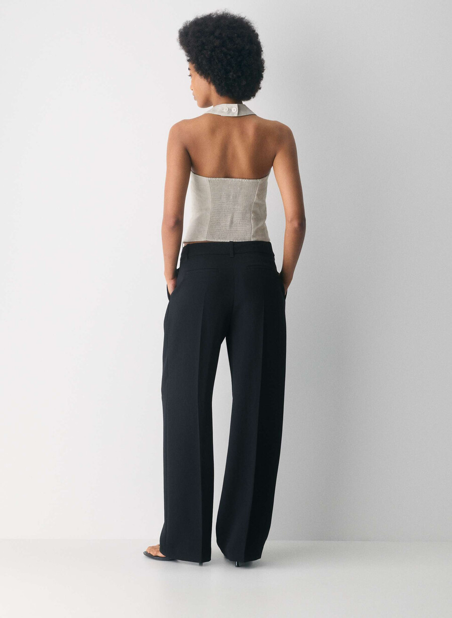 top in lino whisper halter ecru non tinto
