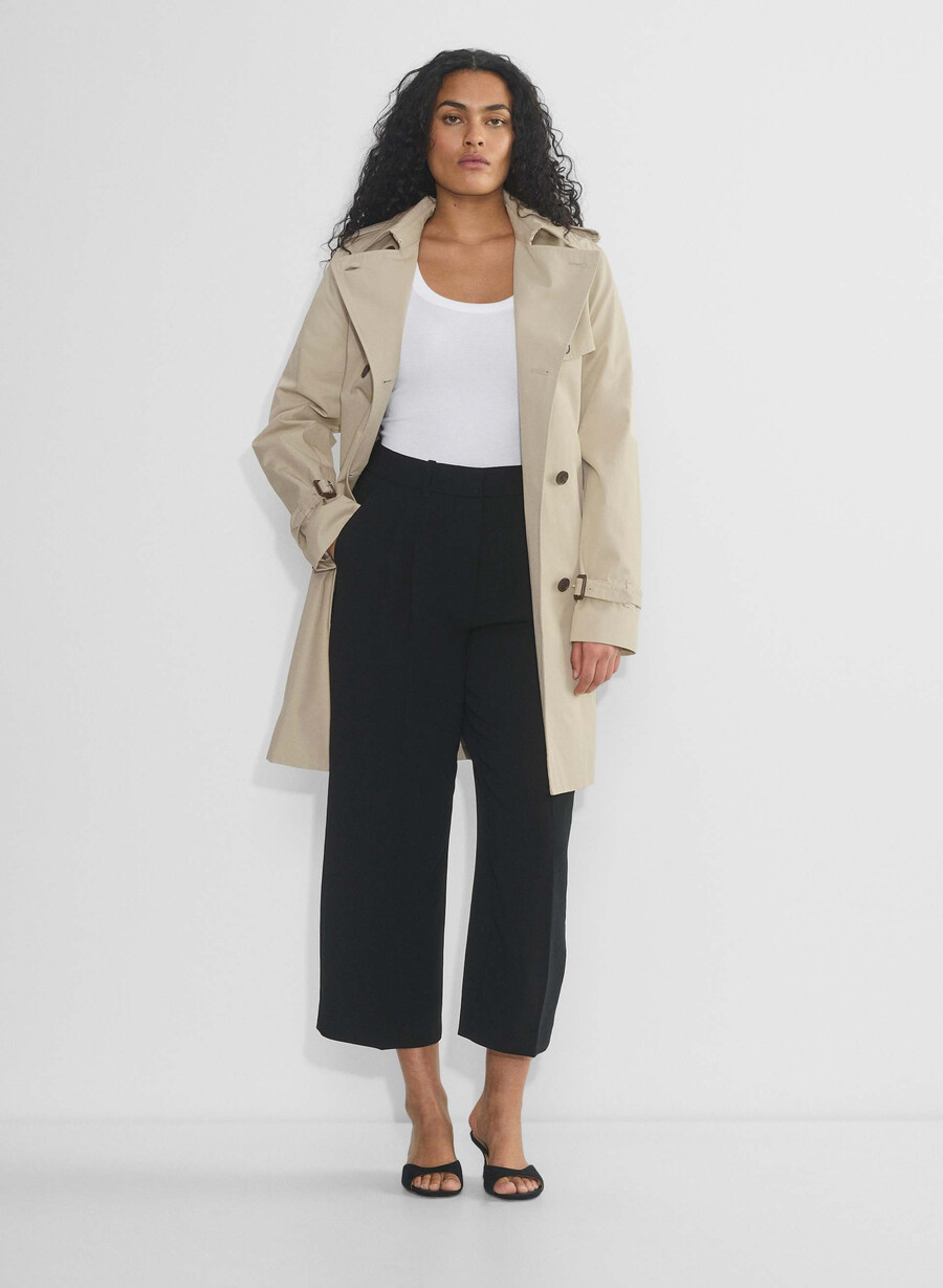 the effortless pant curve-fit cropped - crepette nero