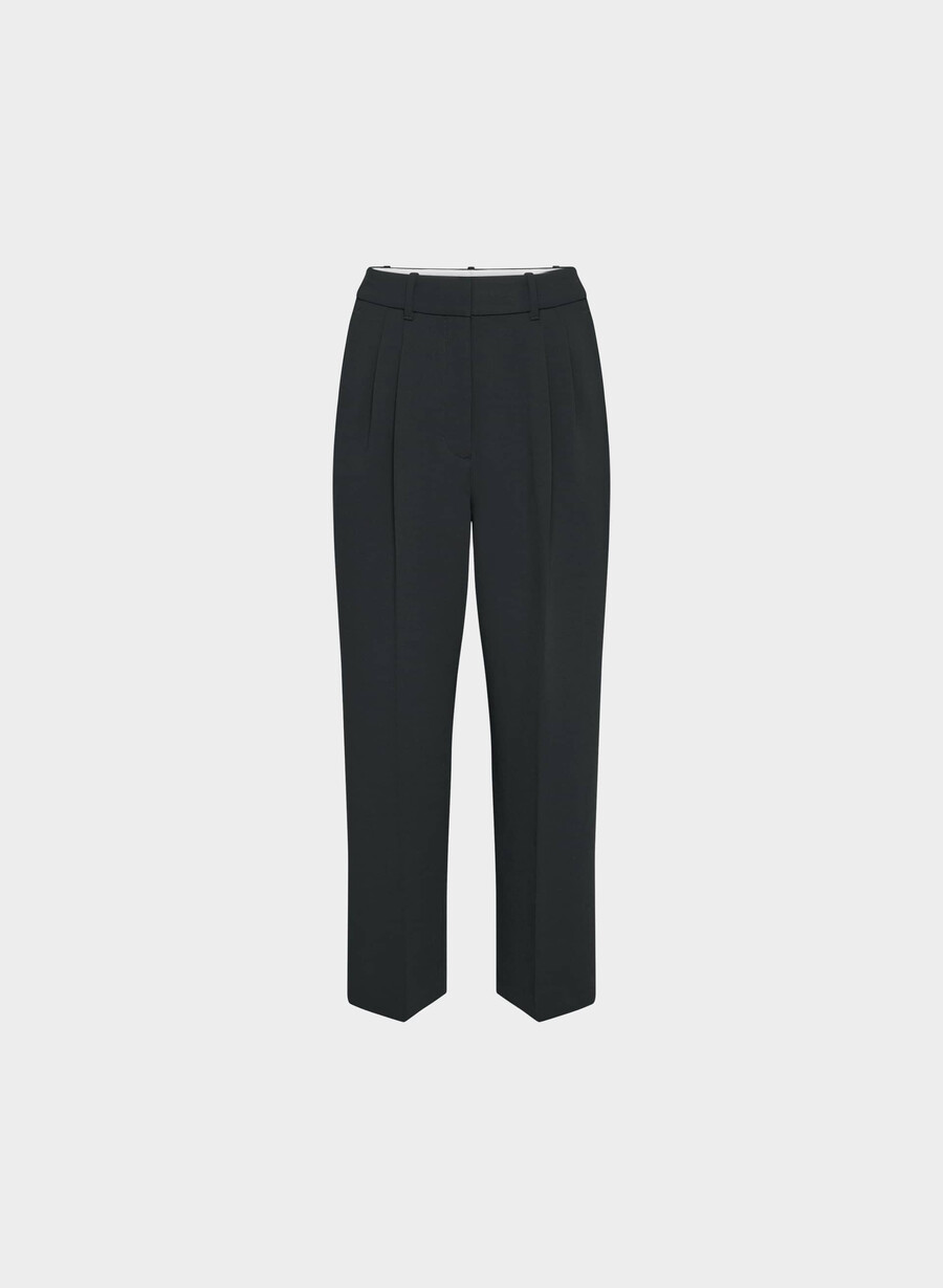 the effortless pant curve-fit cropped - crepette nero