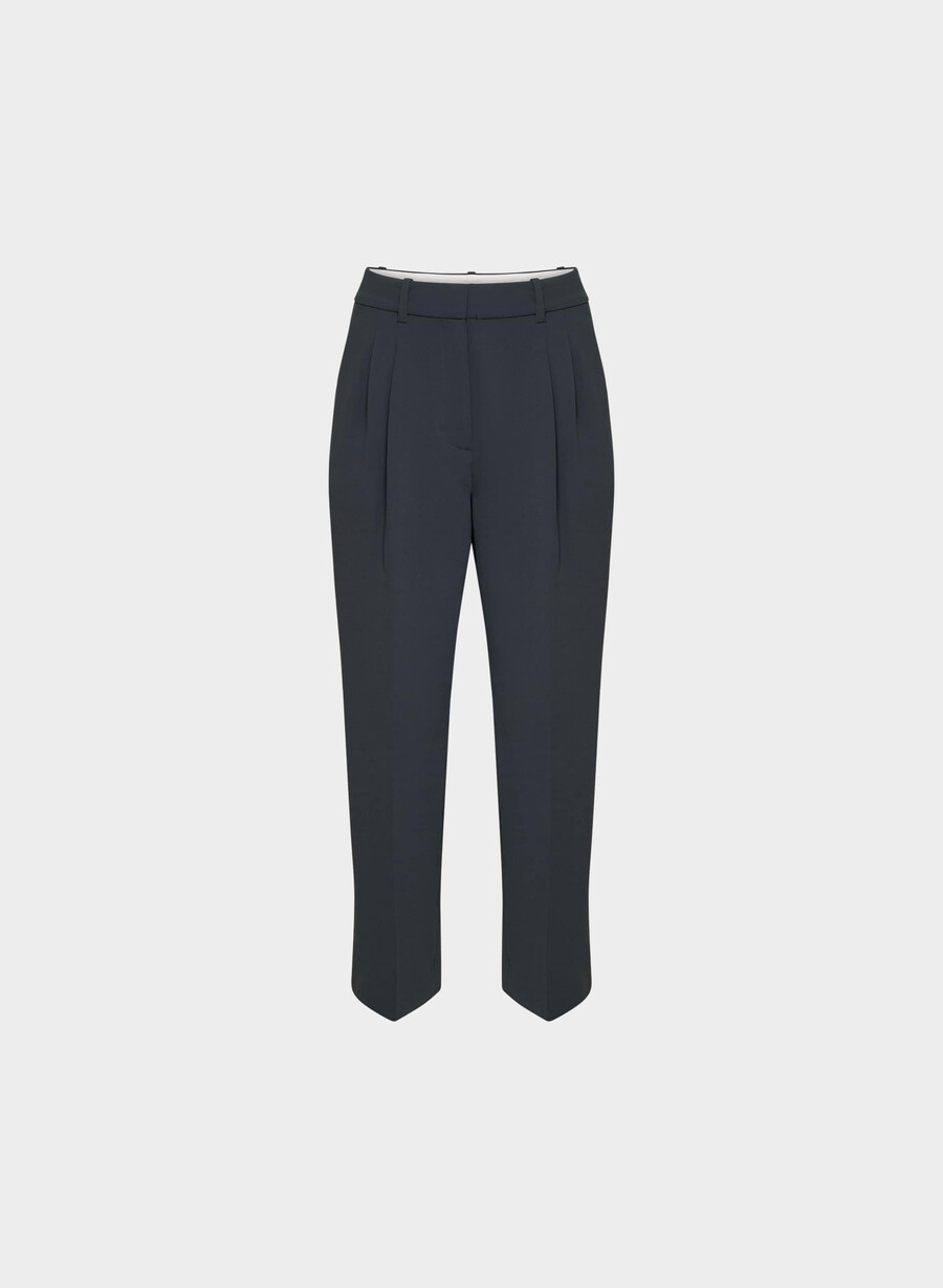 the effortless pant curve-fit cropped - crepette dark navy