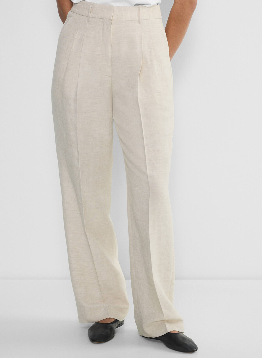 the effortless pant curve-fit - cruiselinen natural ecru