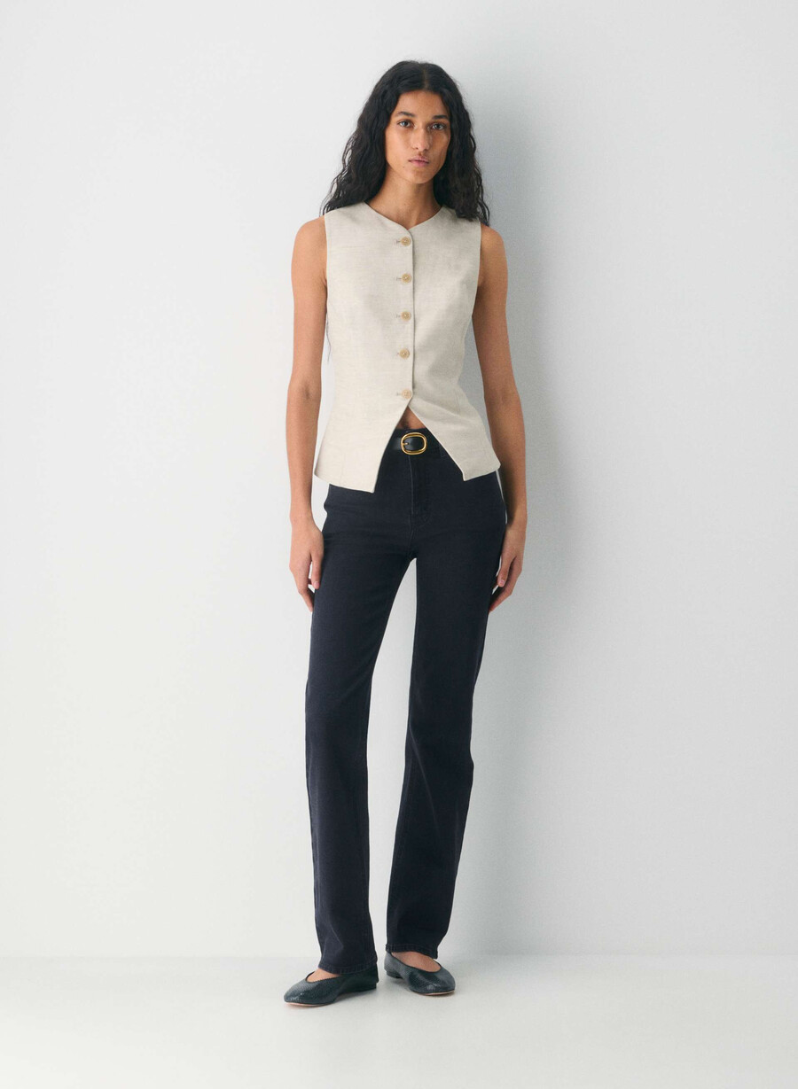 cruiselinen regal vest naturale ecru