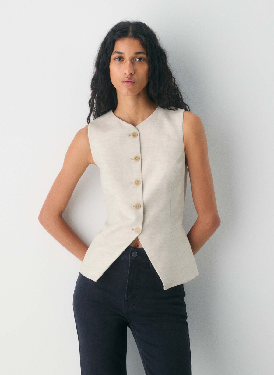 cruiselinen regal vest naturale ecru
