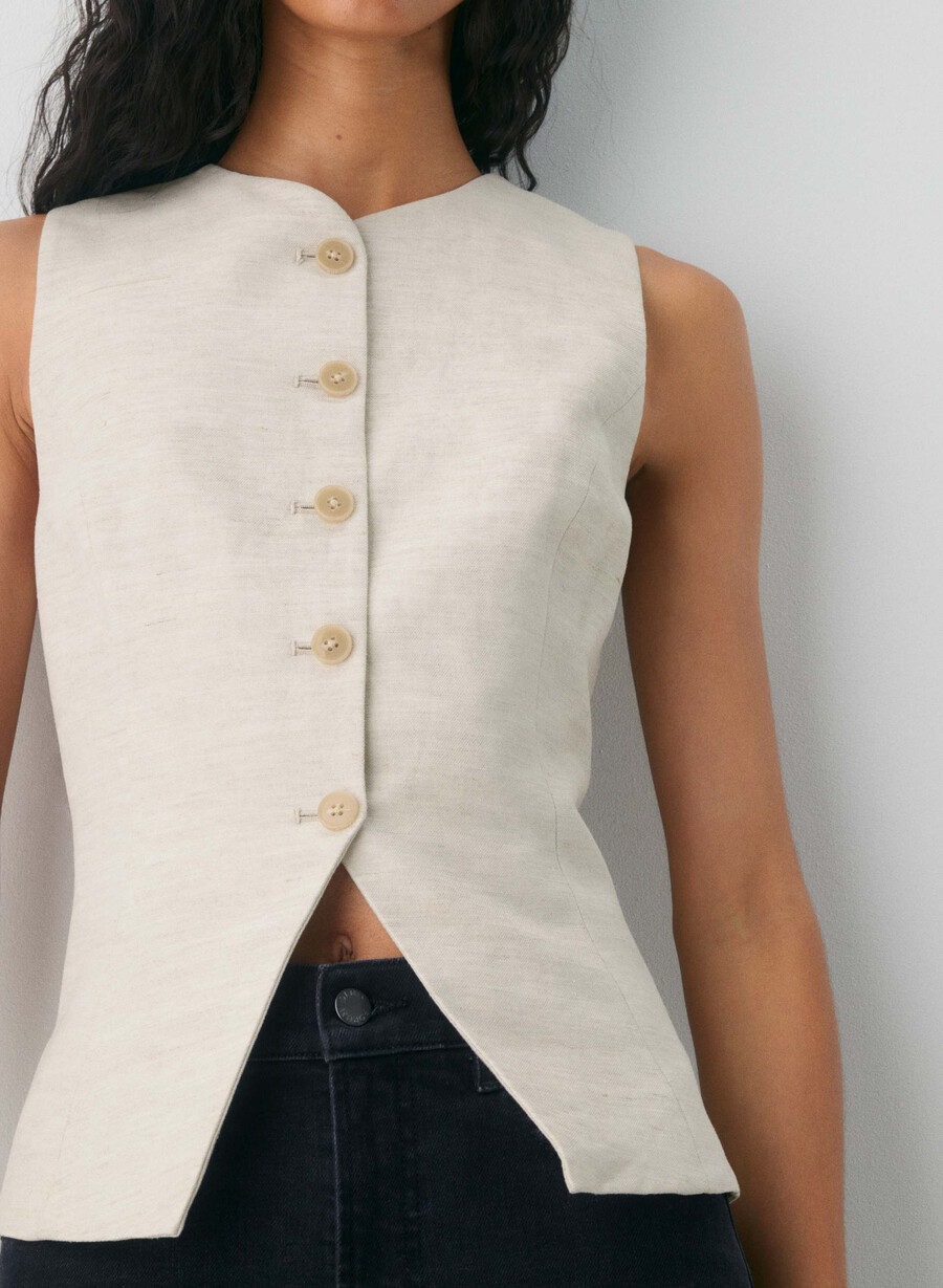 cruiselinen regal vest naturale ecru