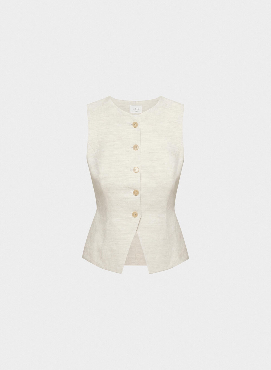 cruiselinen regal vest naturale ecru