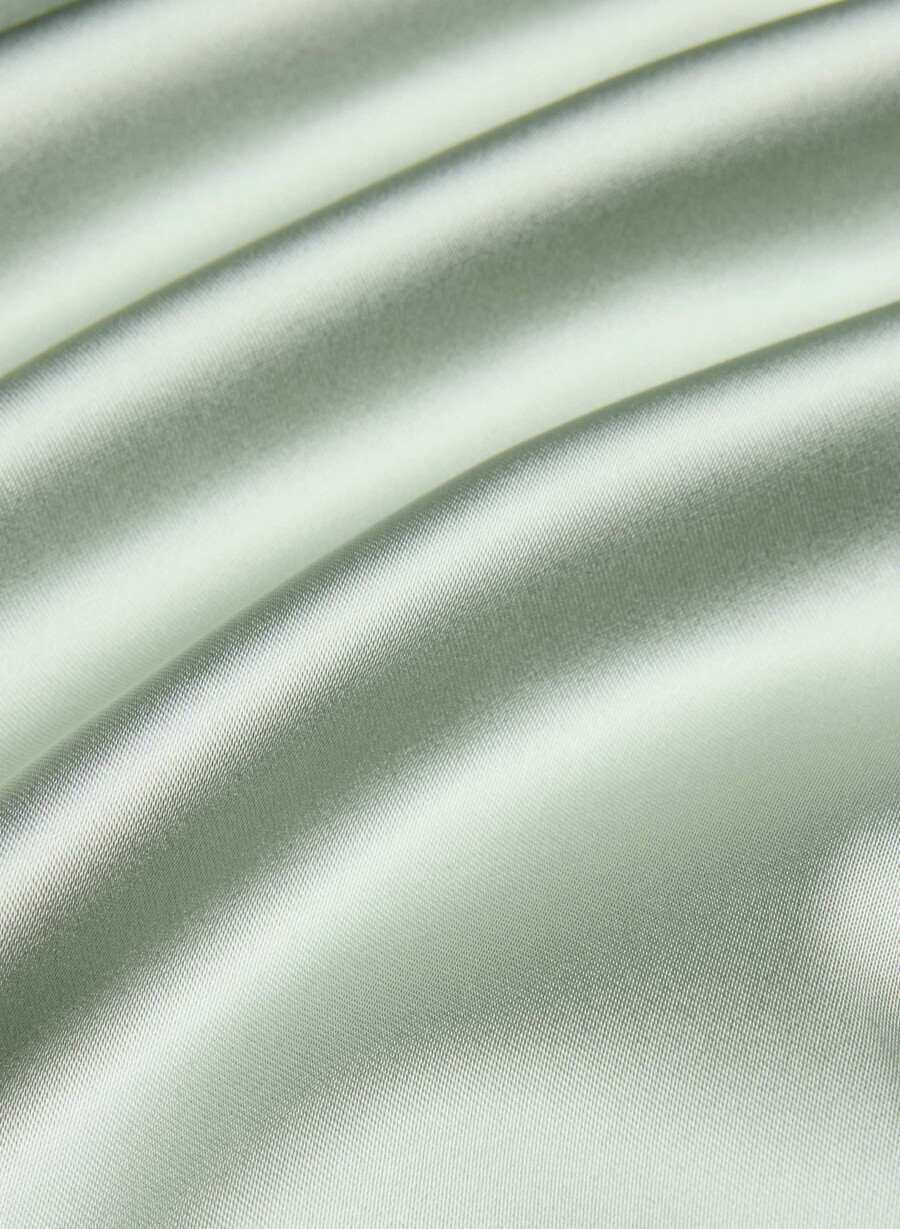 abito esclusivo in raso silver sage green