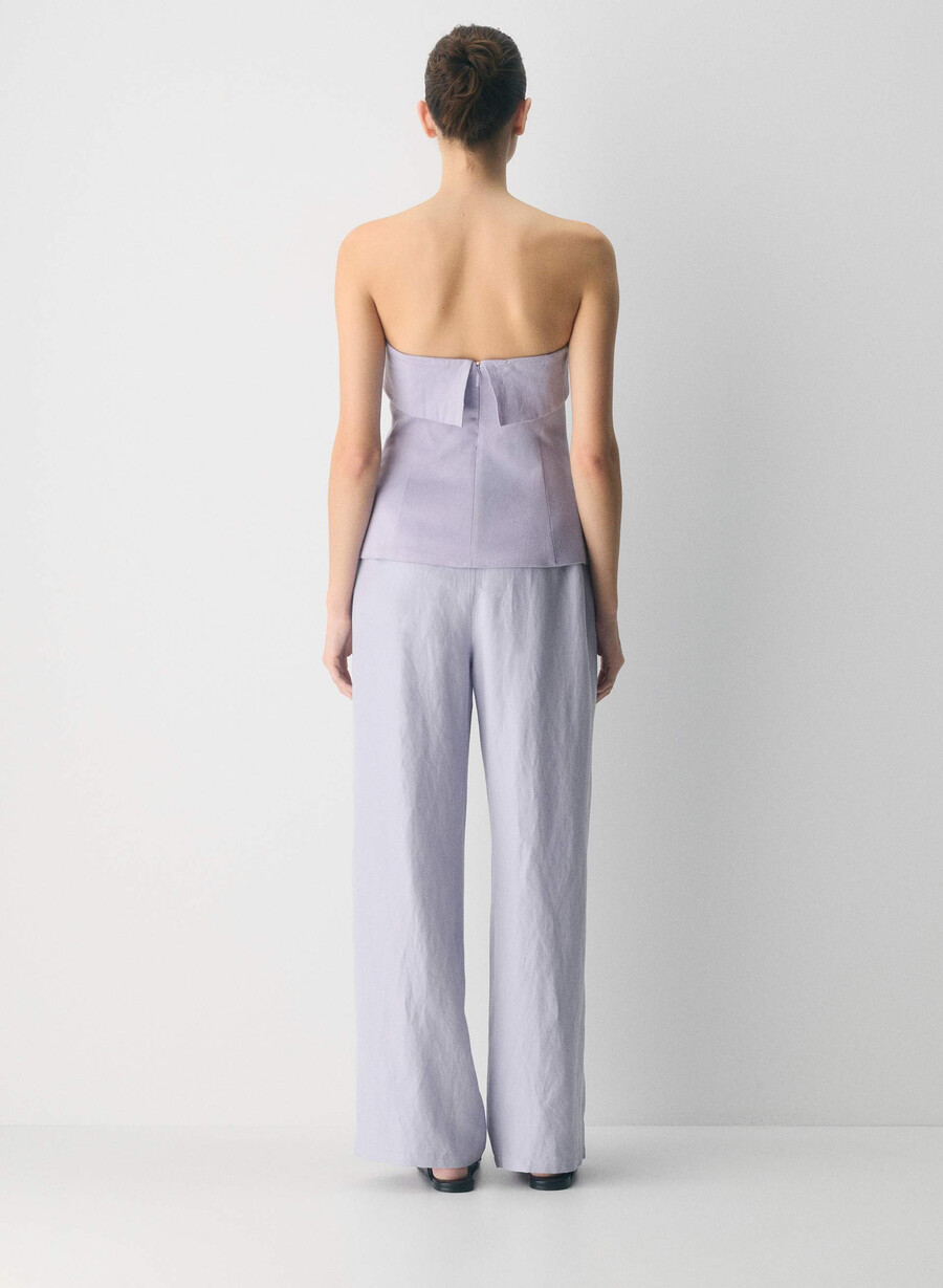 element top in lino wildflower lilla