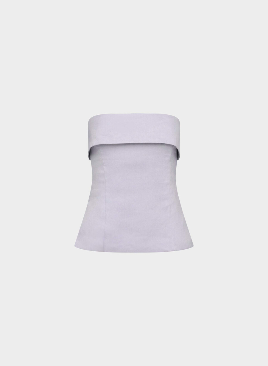element top in lino wildflower lilla