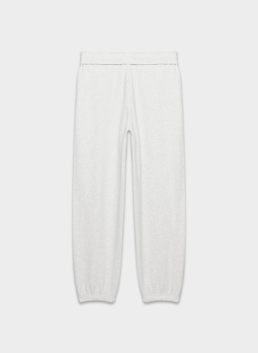 pantaloni da jogging larghi e ripiegabili in pile cozy sweatfleece heather cloud white