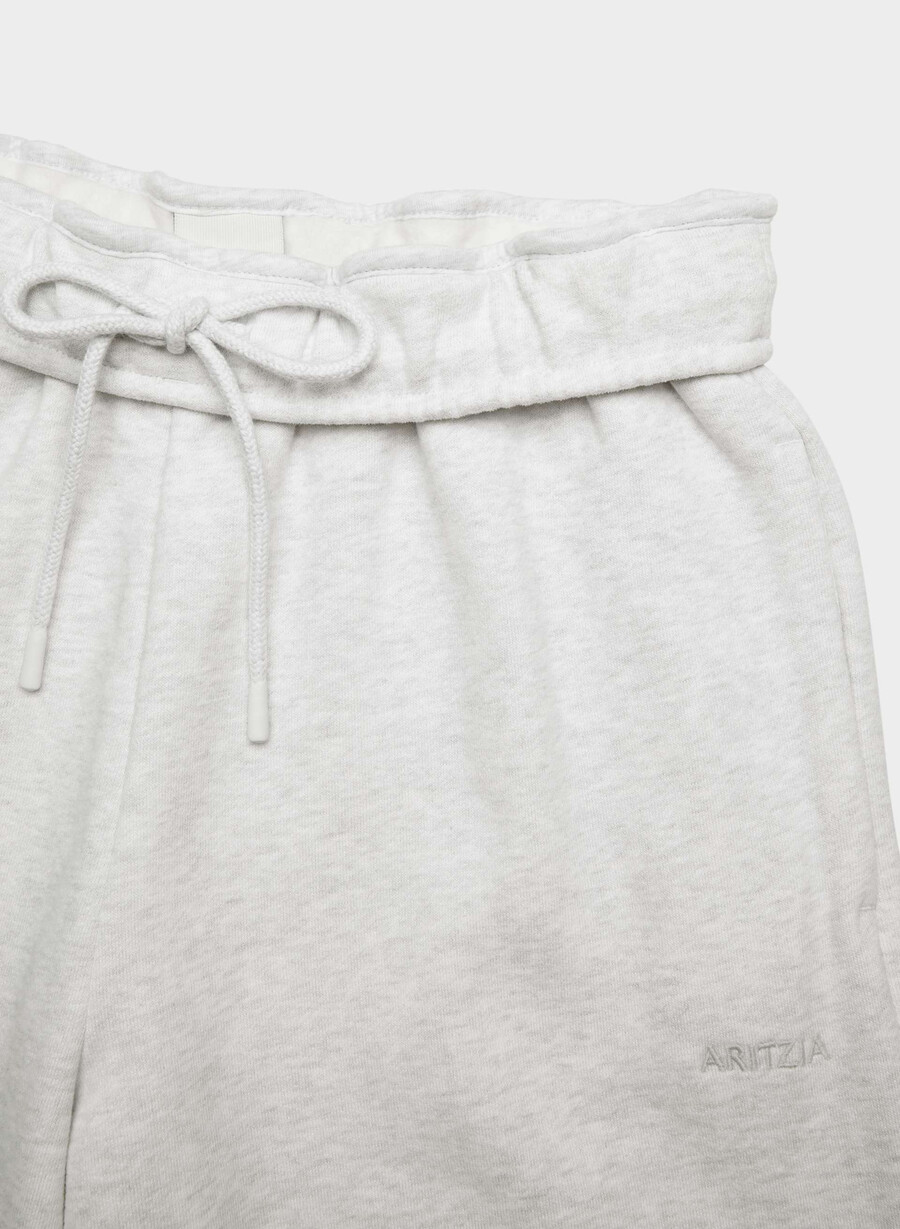 pantaloni da jogging larghi e ripiegabili in pile cozy sweatfleece heather cloud white