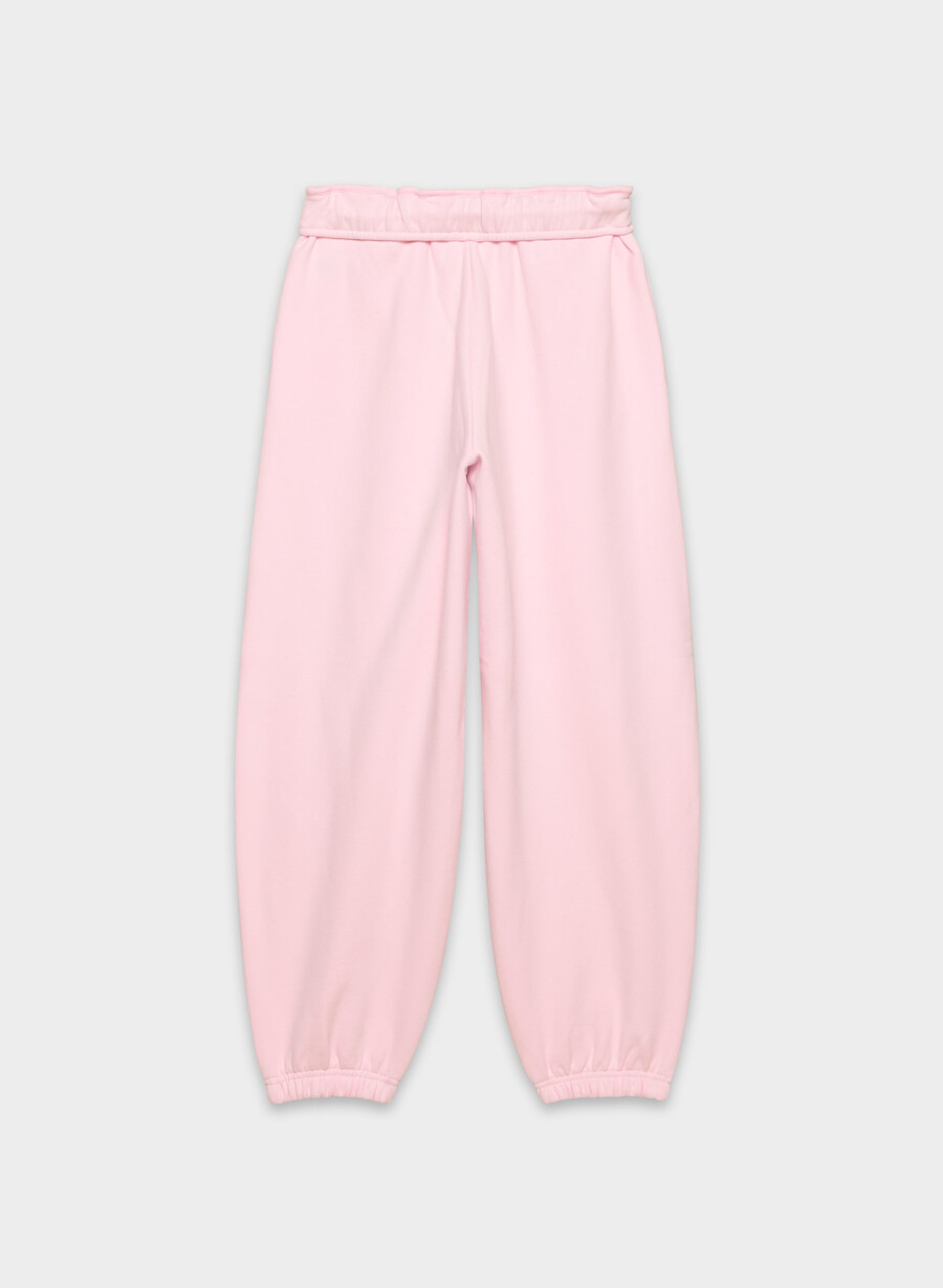 pantaloni da jogging larghi e ripiegabili in felpa cozy sweatfleece villa pink