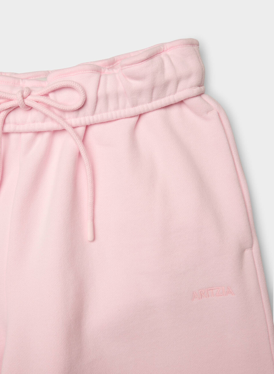 pantaloni da jogging larghi e ripiegabili in felpa cozy sweatfleece villa pink