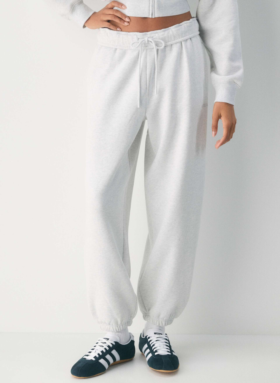 pantaloni da jogging larghi e ripiegabili in felpa cozy sweatfleece villa blue