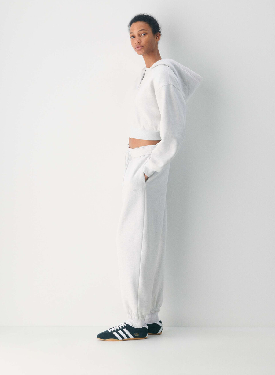 pantaloni da jogging larghi e ripiegabili in felpa cozy sweatfleece villa blue