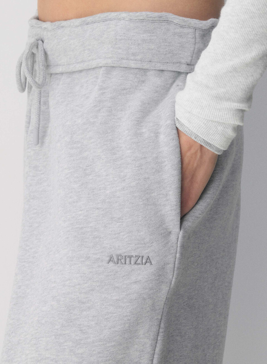 pantaloni da jogging larghi e ripiegabili in pile cozy sweatfleece heather chrome