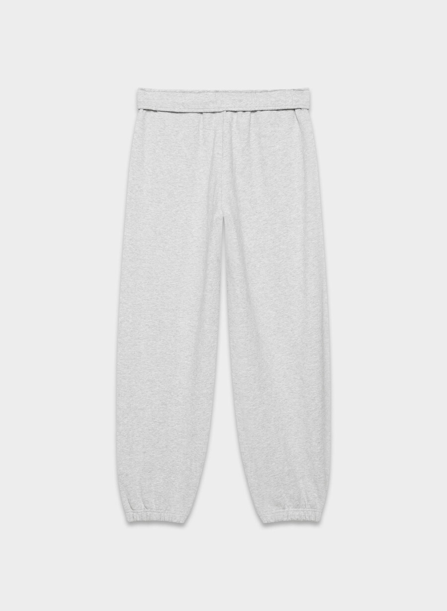 pantaloni da jogging larghi e ripiegabili in pile cozy sweatfleece heather chrome