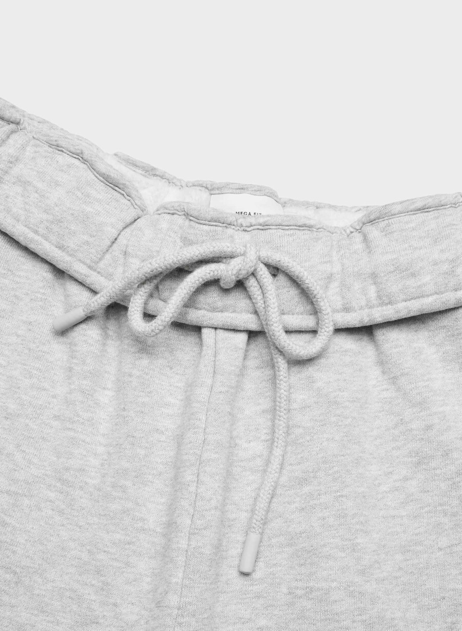 pantaloni da jogging larghi e ripiegabili in pile cozy sweatfleece heather chrome