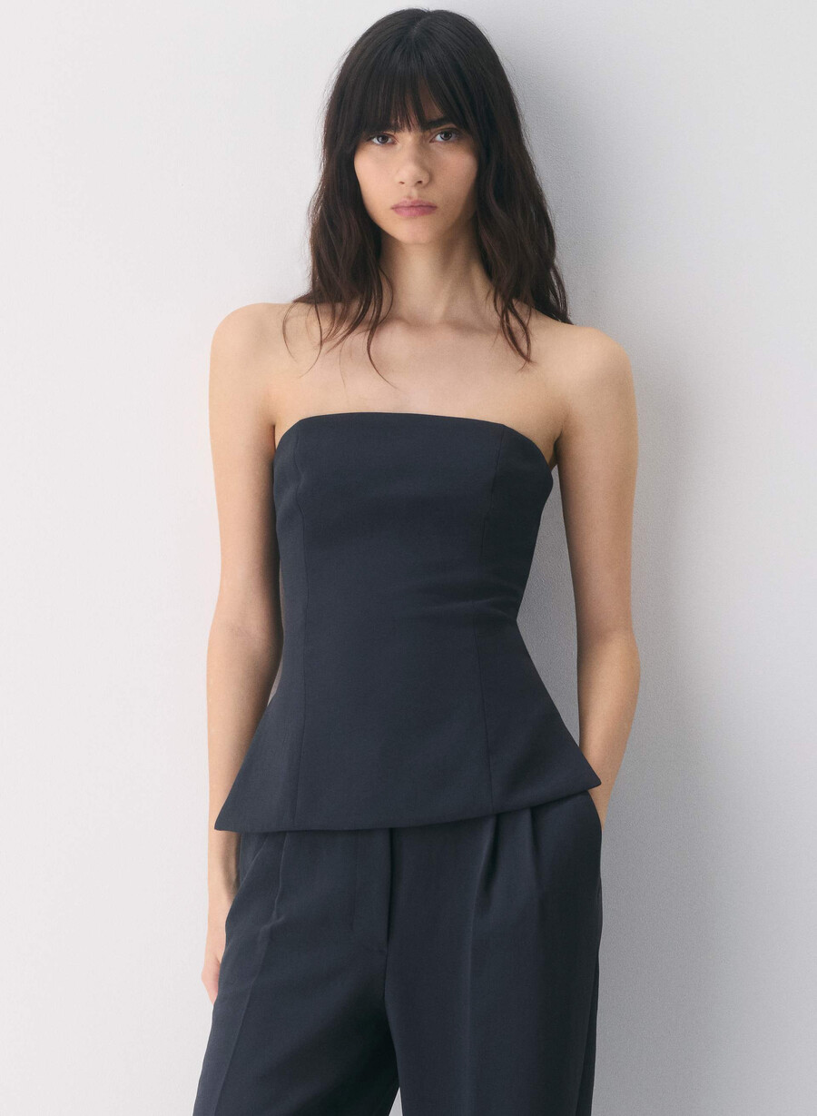 posh tube top - crepette folio brown