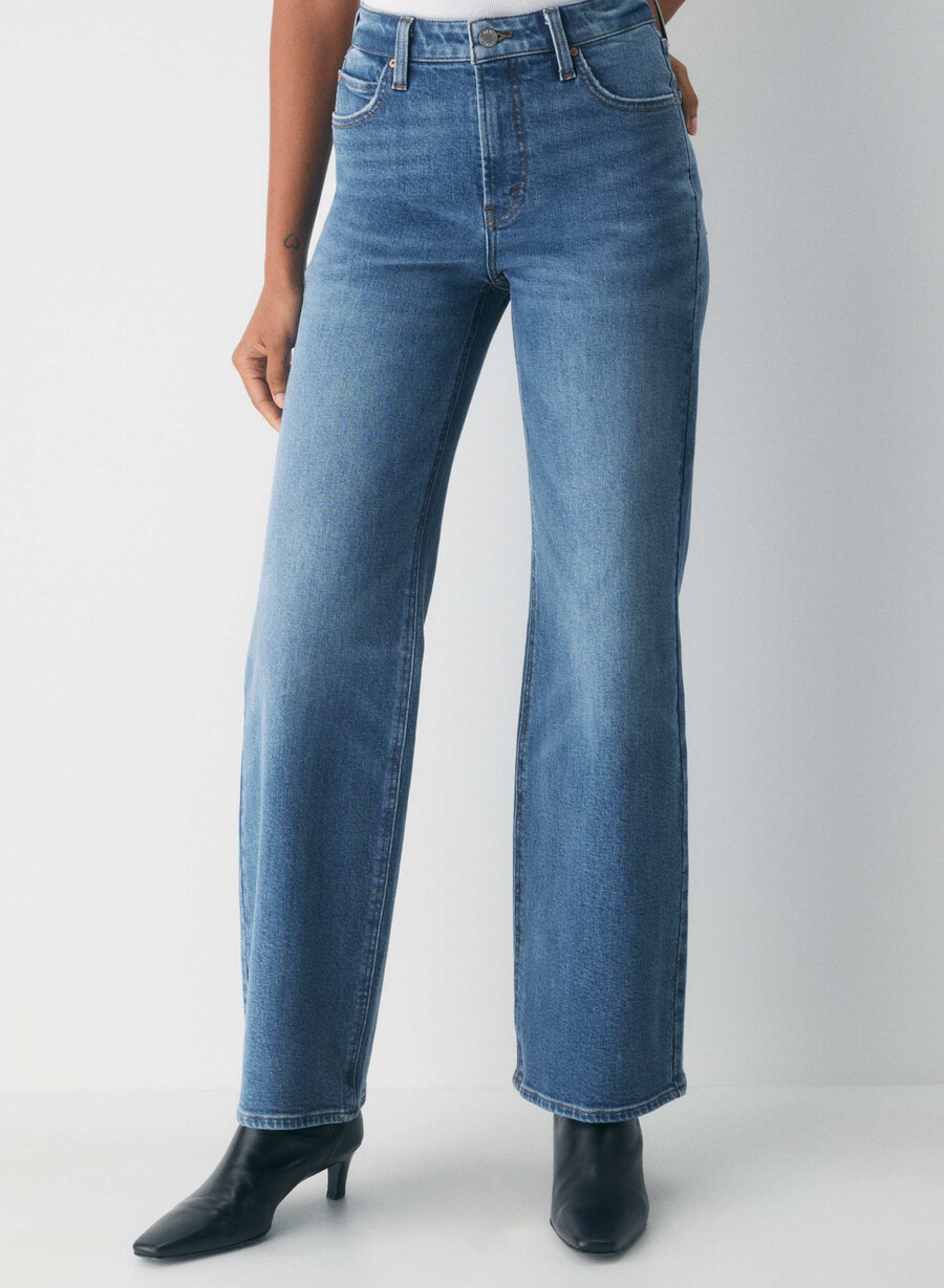 denim forum jeans larghi a vita alta strappati negli anni 90 5 anni kiss n tell bl