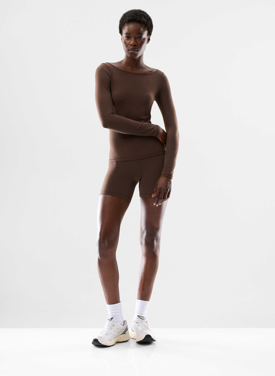 butter cheeky infinite hi-rise 5 short ricco marrone mocha