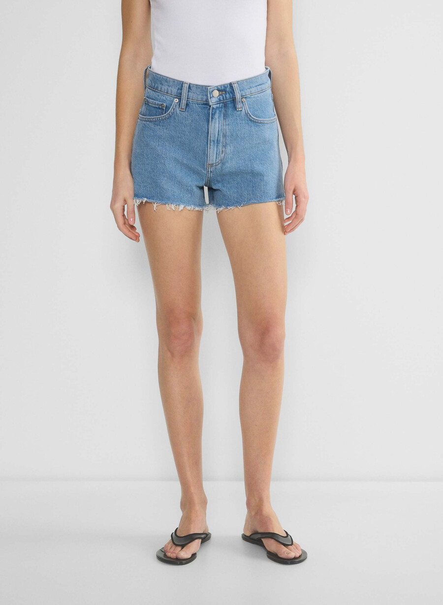 denim forum jodie hi-rise mini denim short no-stress azzurro chiaro