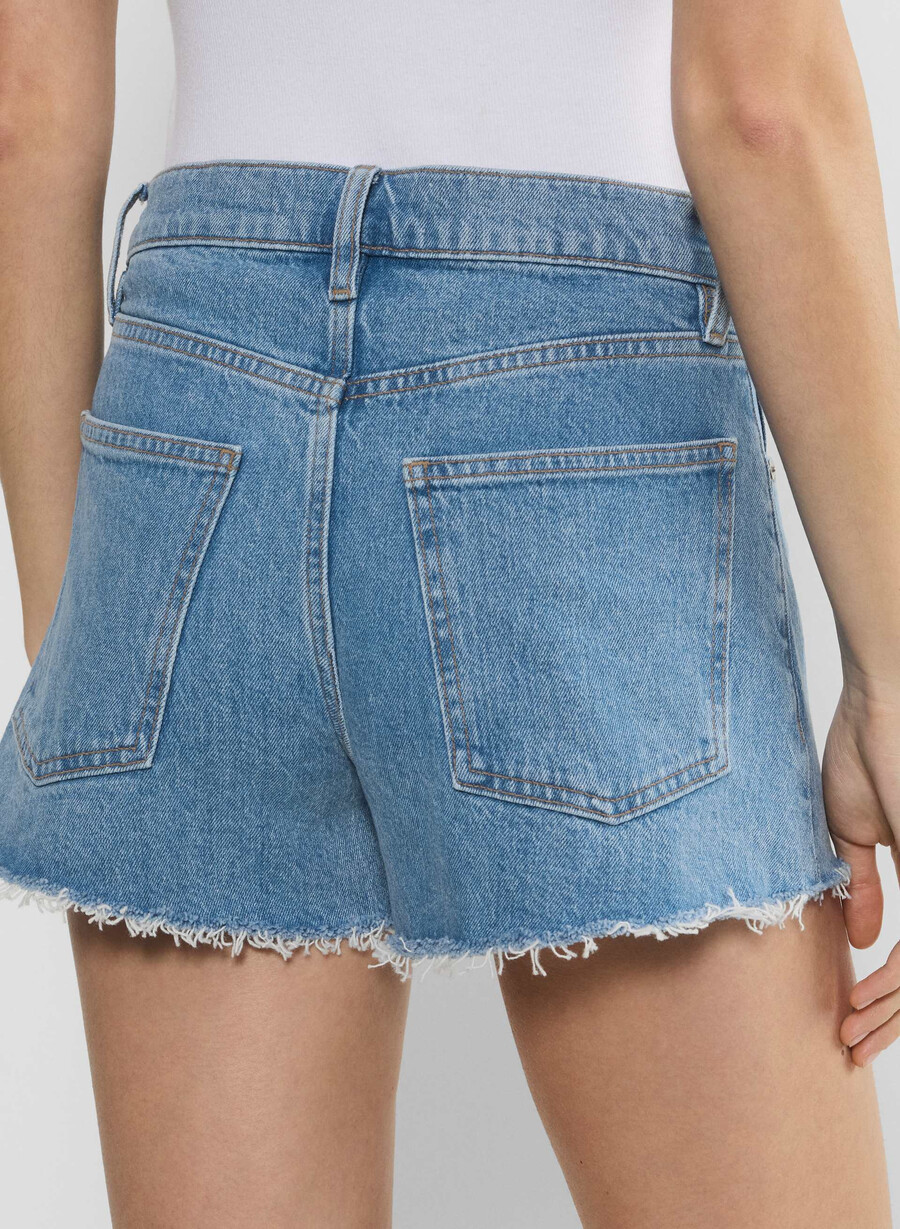 denim forum jodie hi-rise mini denim short no-stress azzurro chiaro