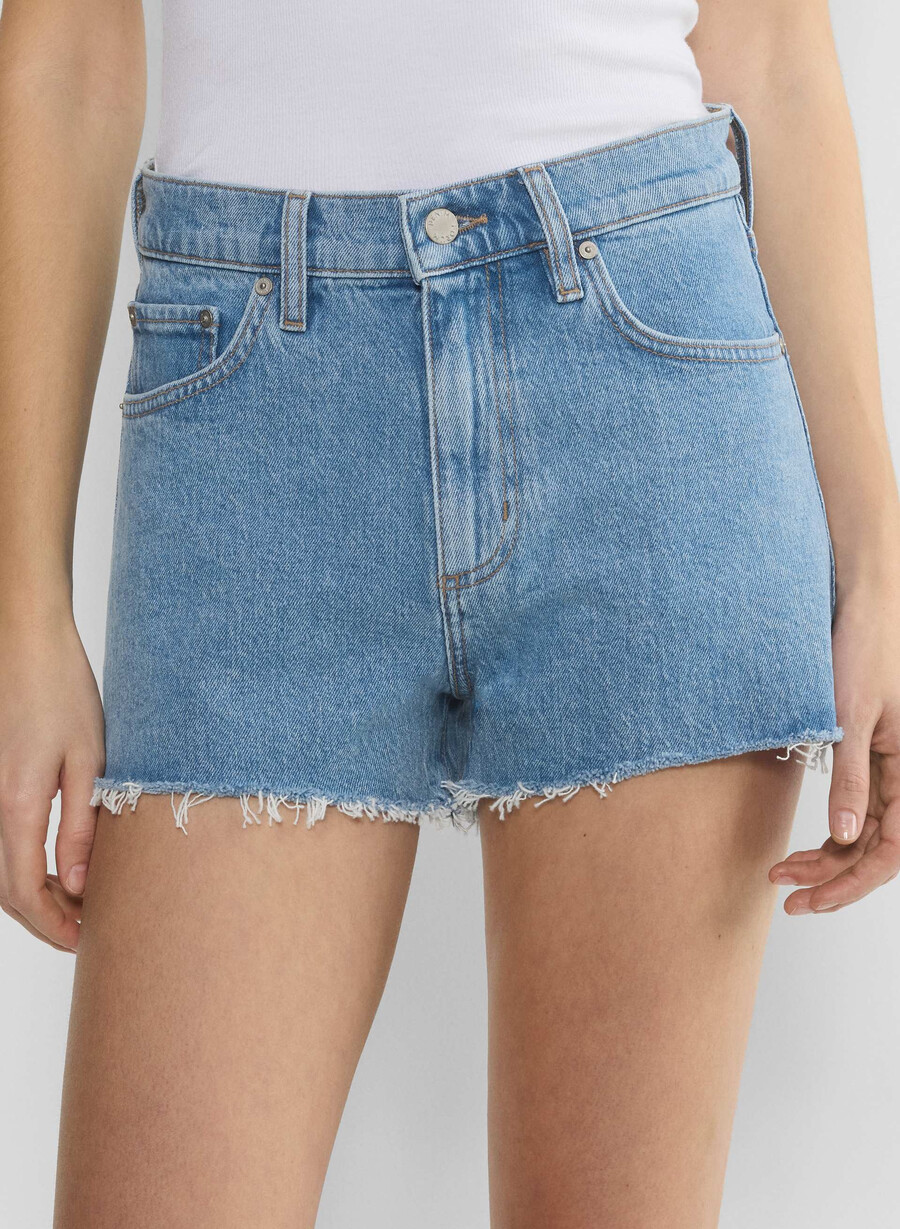 denim forum jodie hi-rise mini denim short no-stress azzurro chiaro
