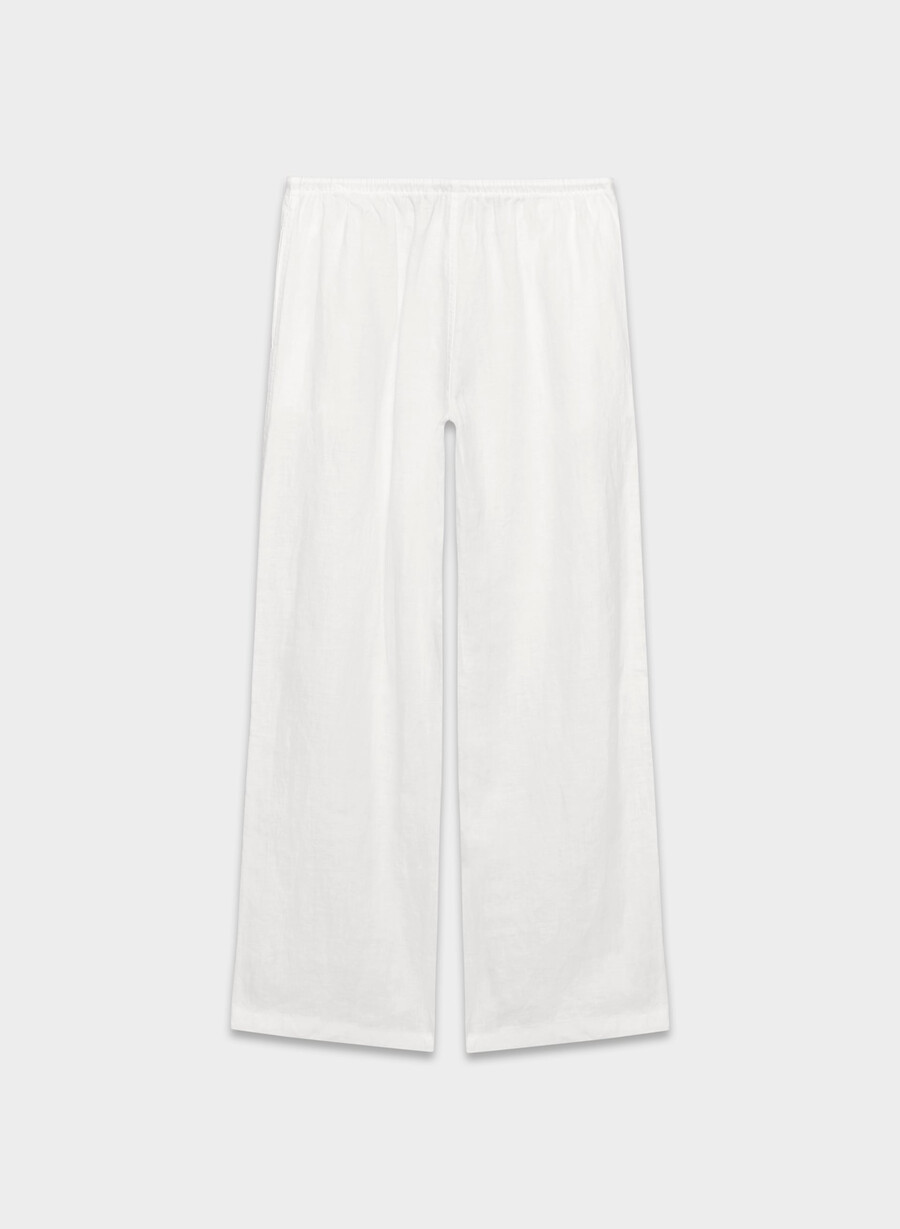 pantaloni in lino charleston bianchi
