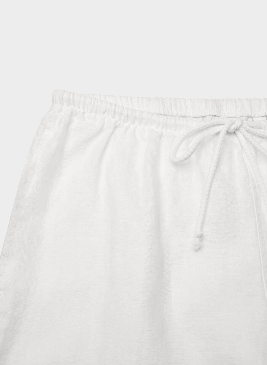 pantaloni in lino charleston bianchi