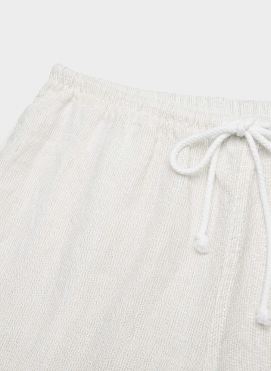 pantaloni charleston in lino ingd strp w ntrl ec