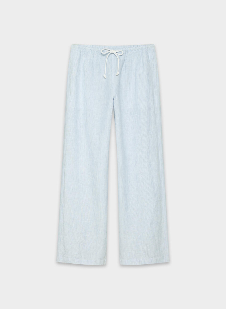 pantaloni charleston in lino ingd strp w crnfl b
