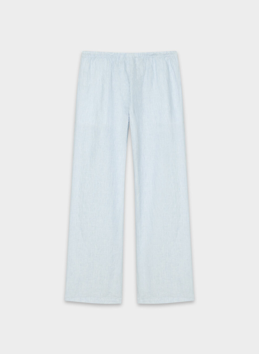 pantaloni charleston in lino ingd strp w crnfl b