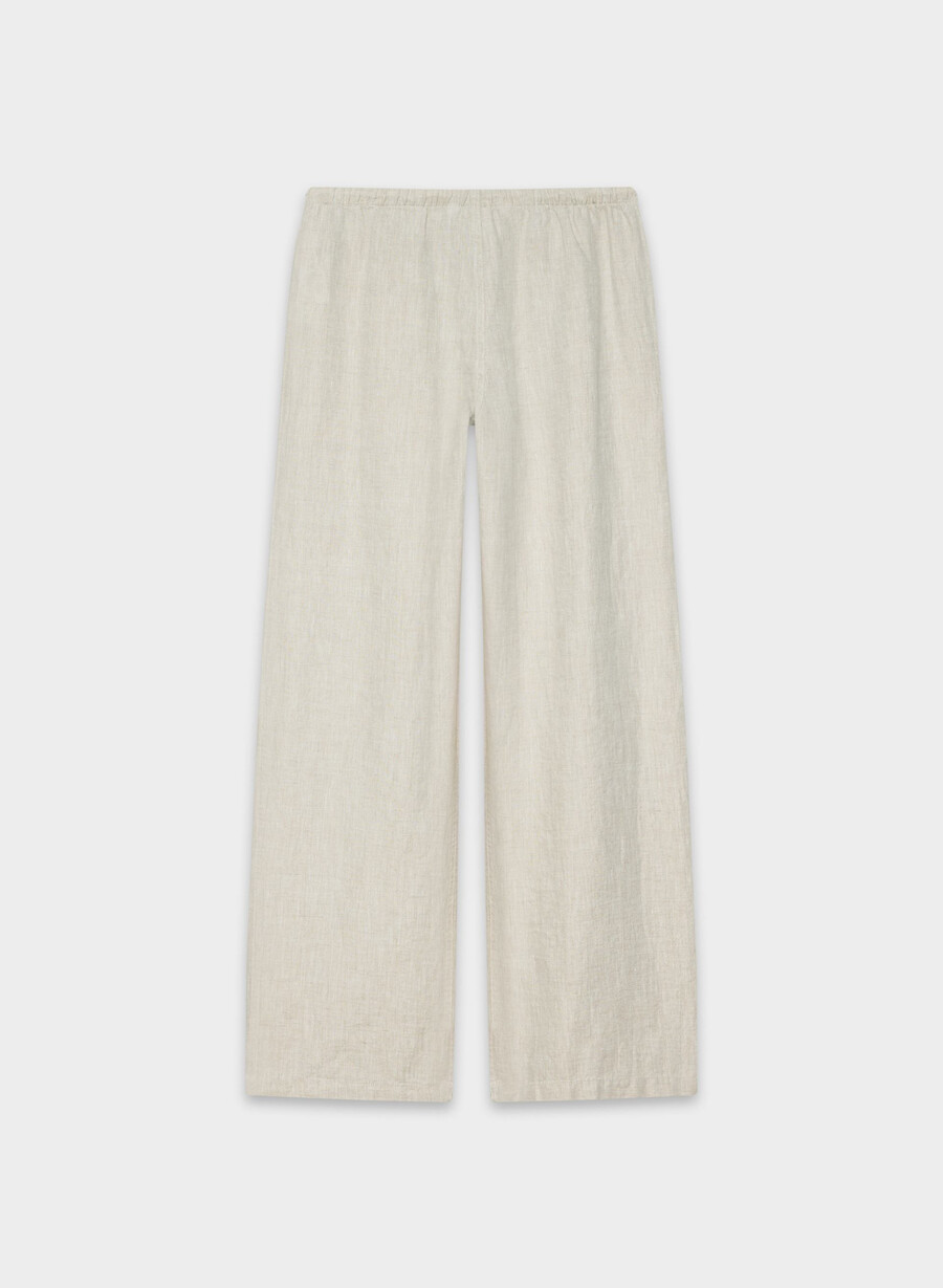 pantaloni in lino charleston ecru non tinti