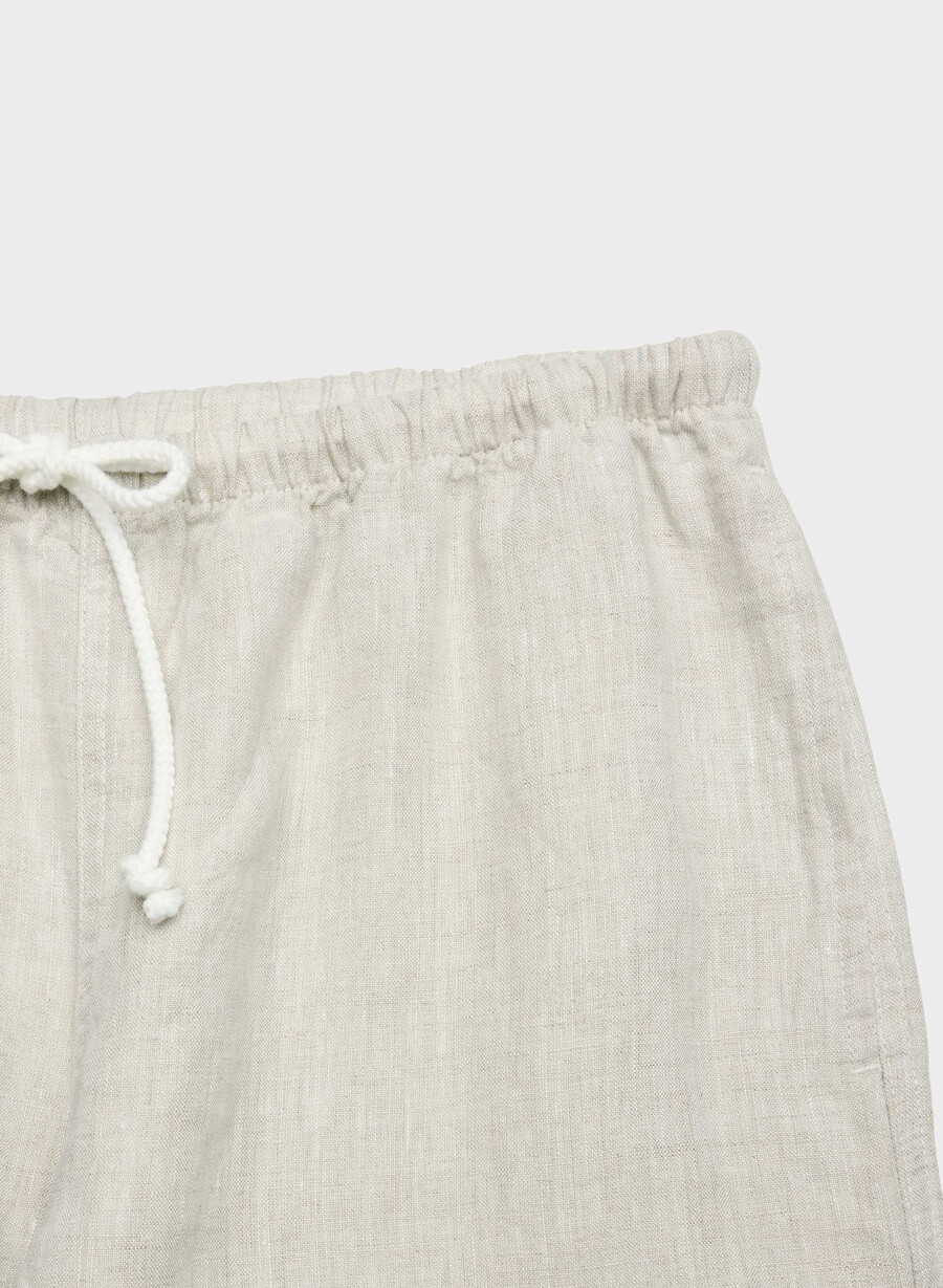 pantaloni in lino charleston ecru non tinti