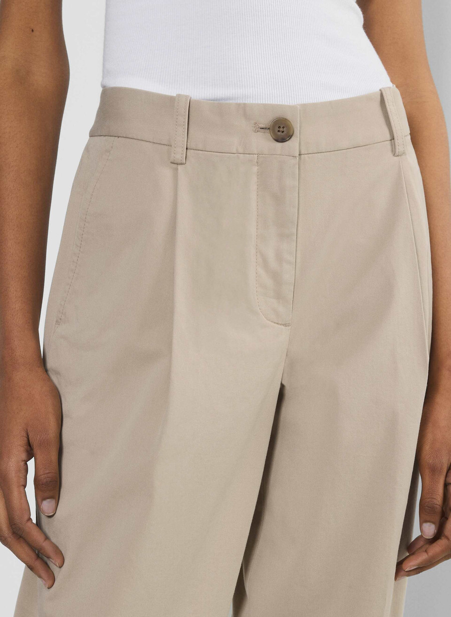 pantaloni chino a carota a vita media washed tundra taupe