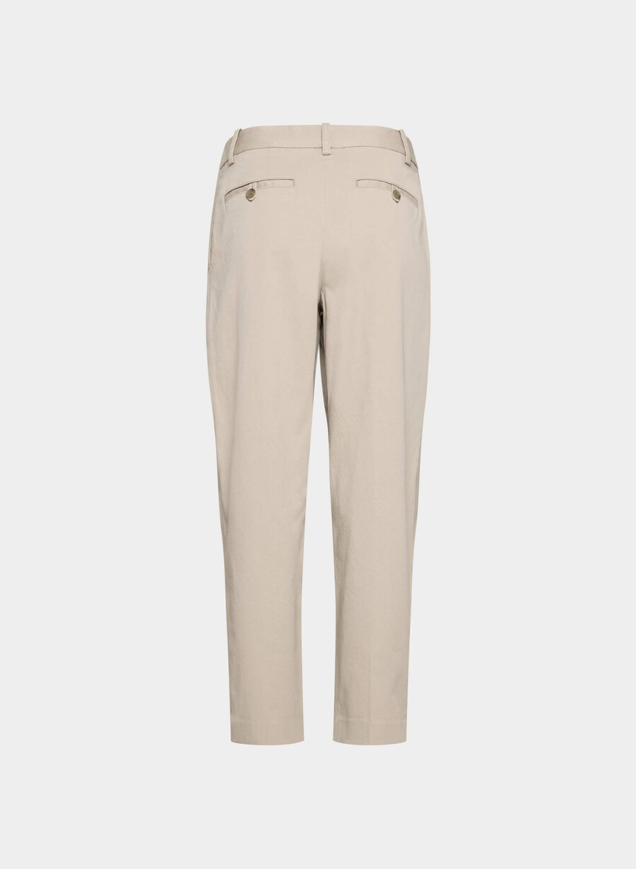 pantaloni chino a carota a vita media washed tundra taupe