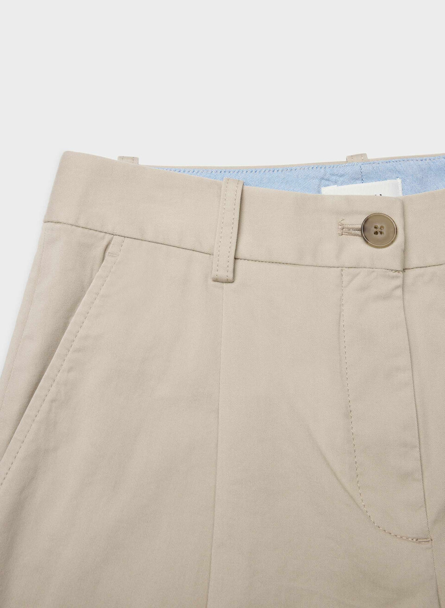 pantaloni chino a carota a vita media washed tundra taupe