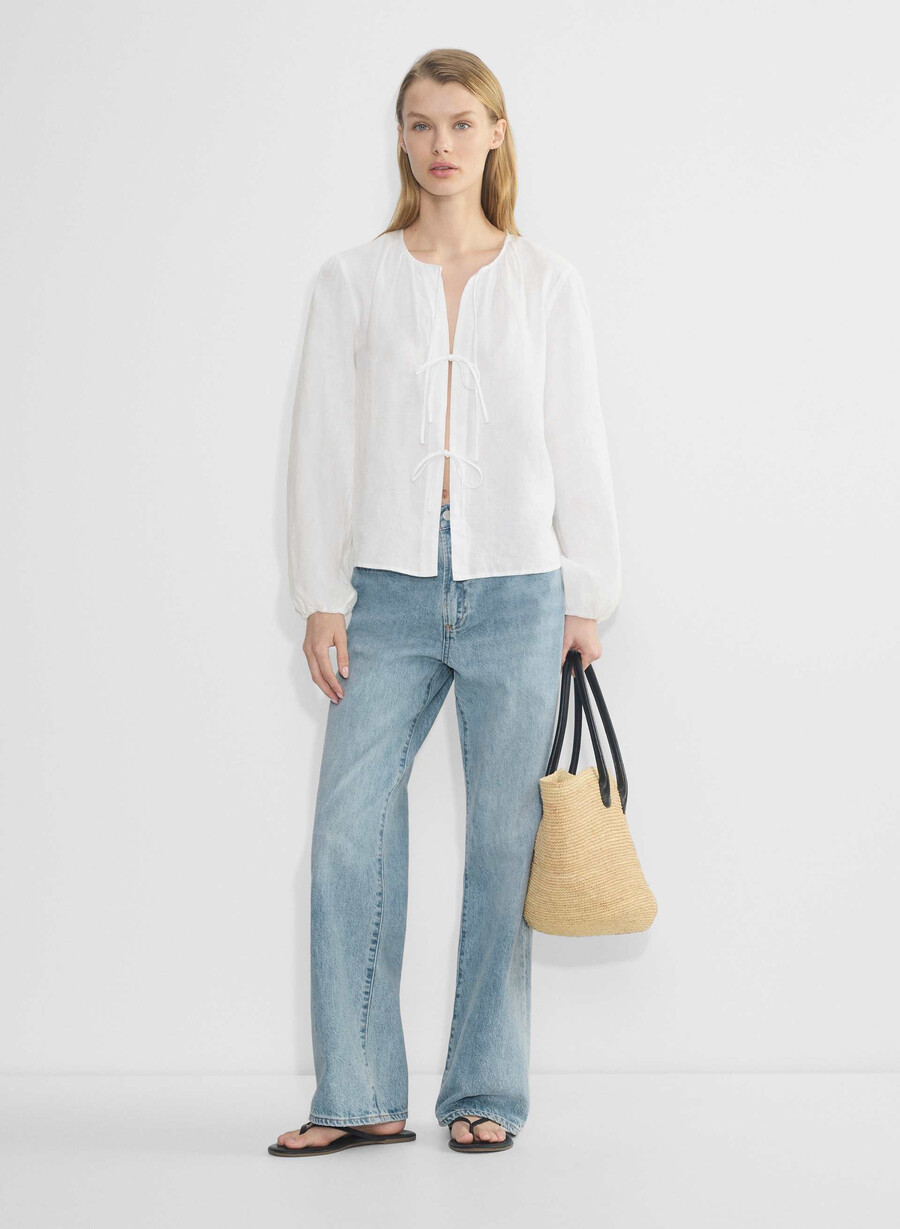 blusa in lino tybee bianca