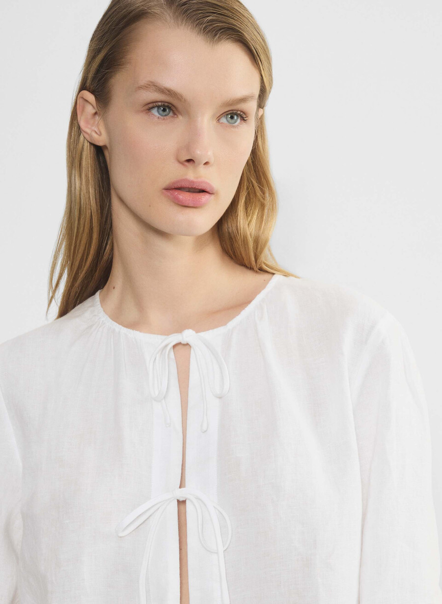 blusa in lino tybee bianca