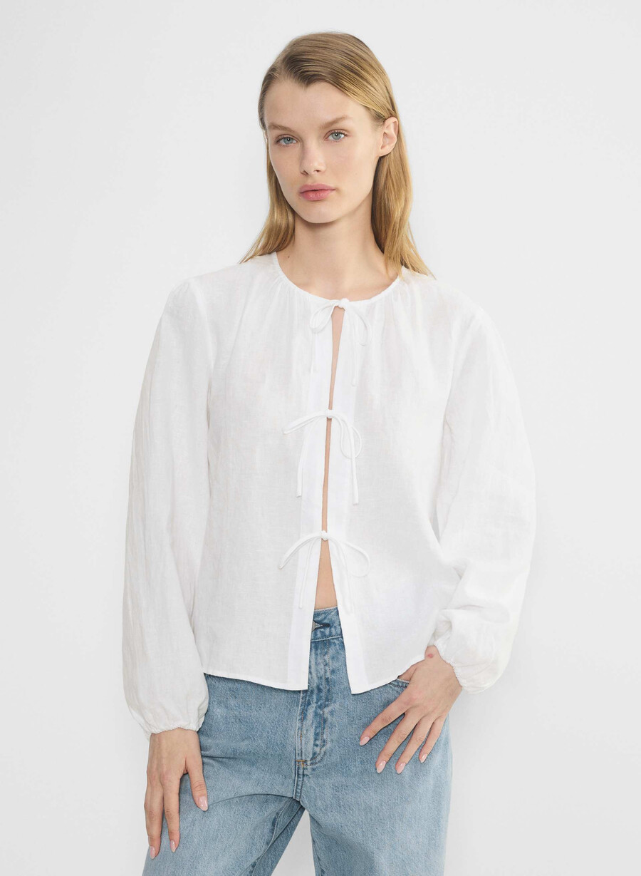 blusa in lino tybee bianca