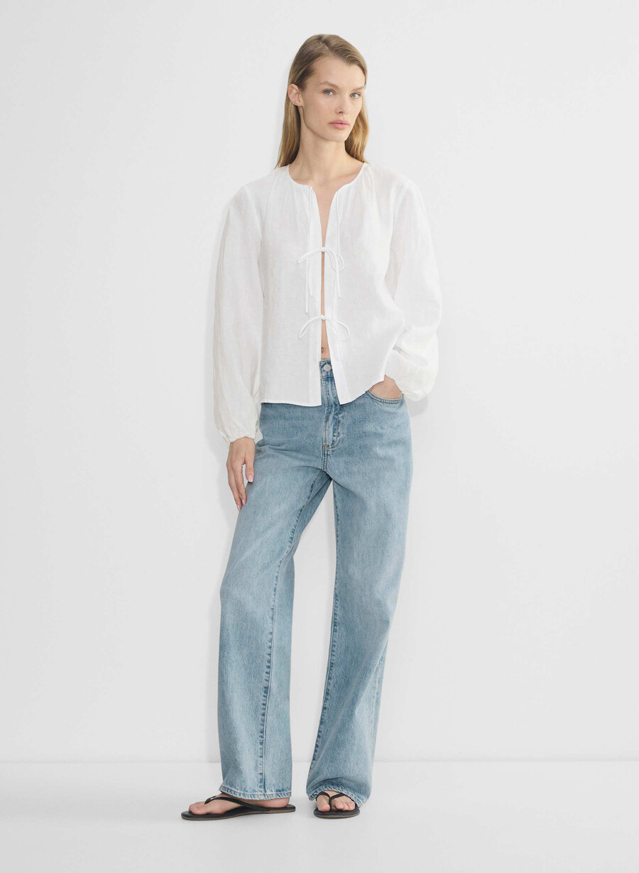 blusa in lino tybee bianca