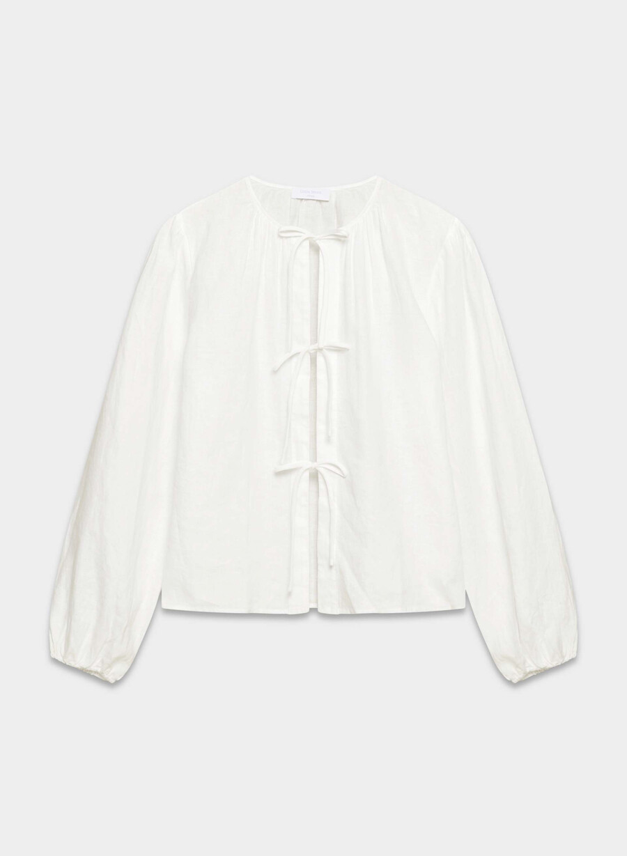 blusa in lino tybee bianca