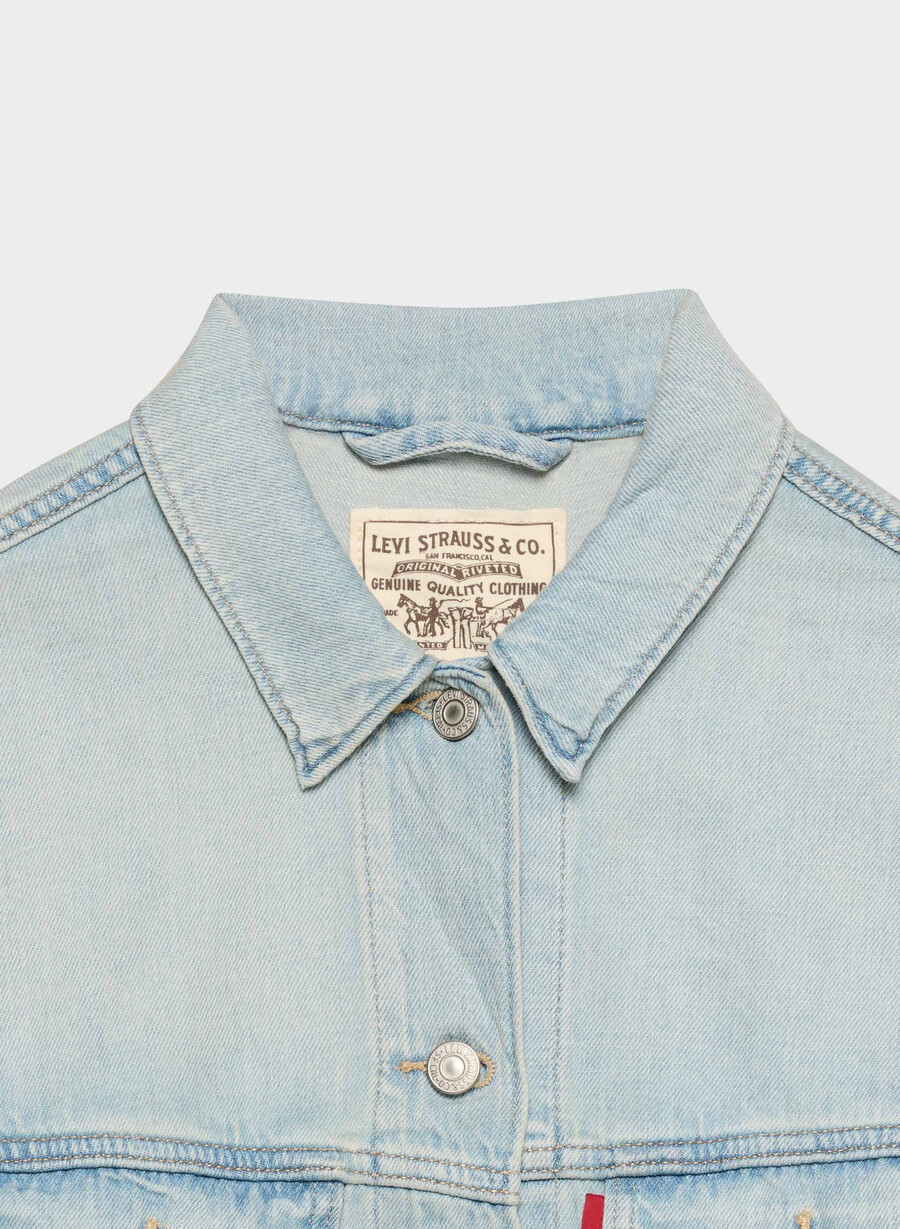 giacca da camionista anni 90 rimpicciolita di levis viaggio di lusso