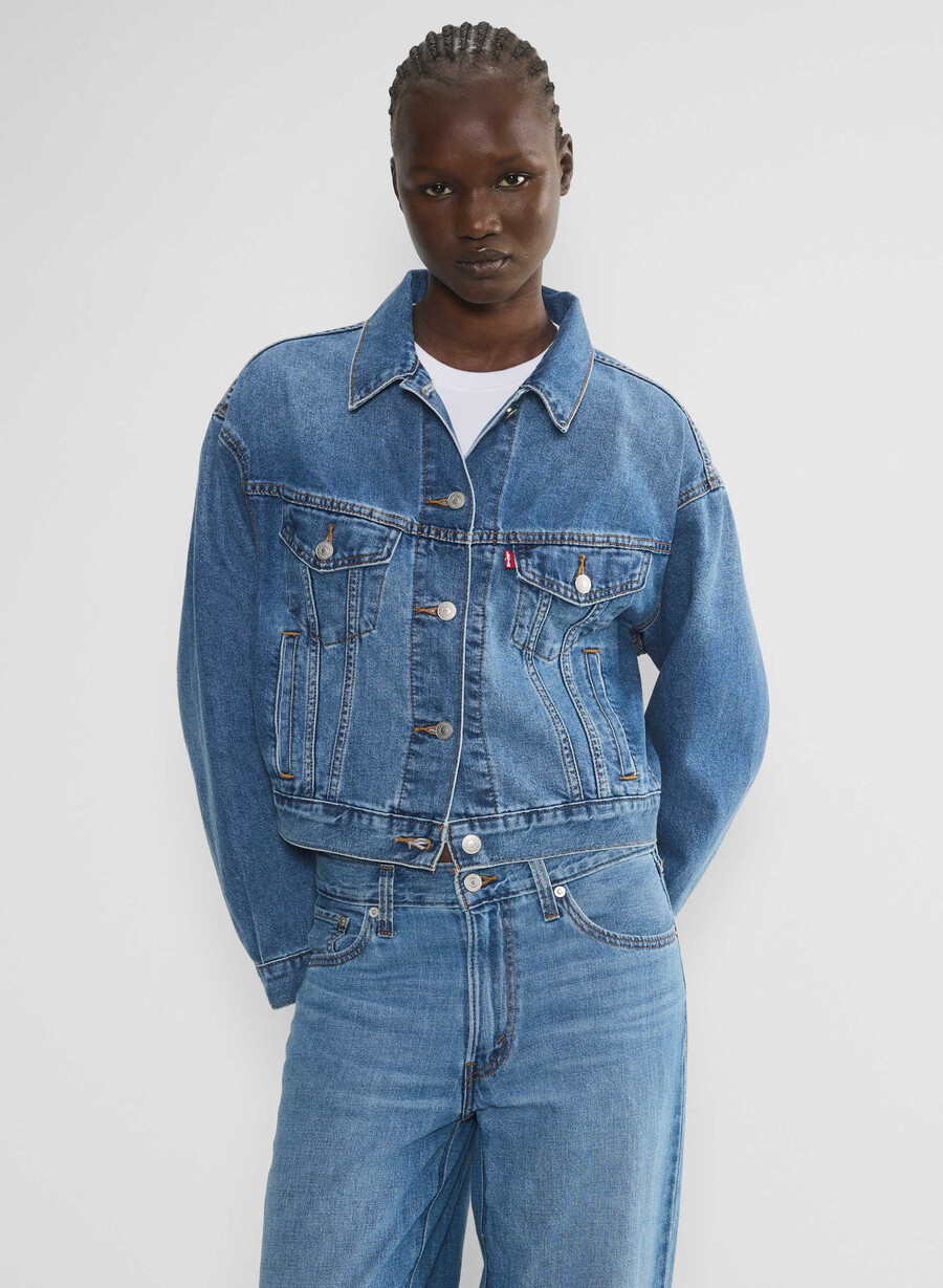 giacca da camionista anni 90 rimpicciolita di levis cool city whip