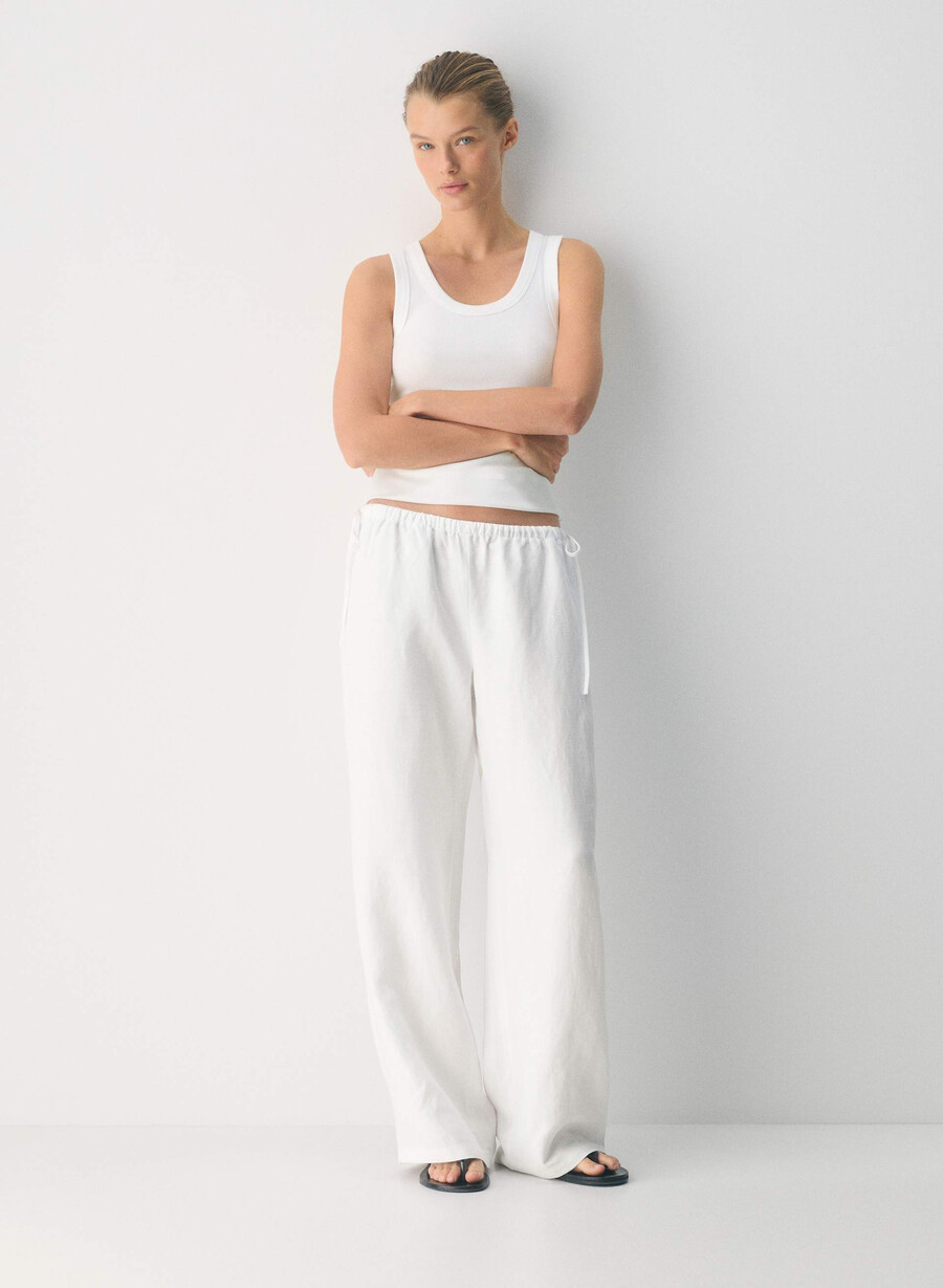 pantaloni artigianali cruiselinen bianco