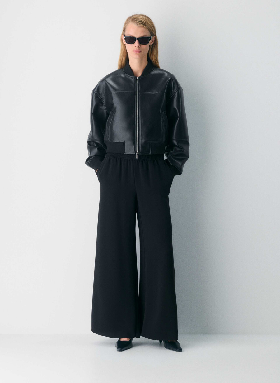 parker palazzo pant - studio drape nero
