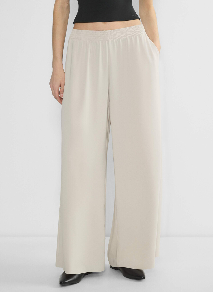 parker palazzo pant - studio drape matte pearl