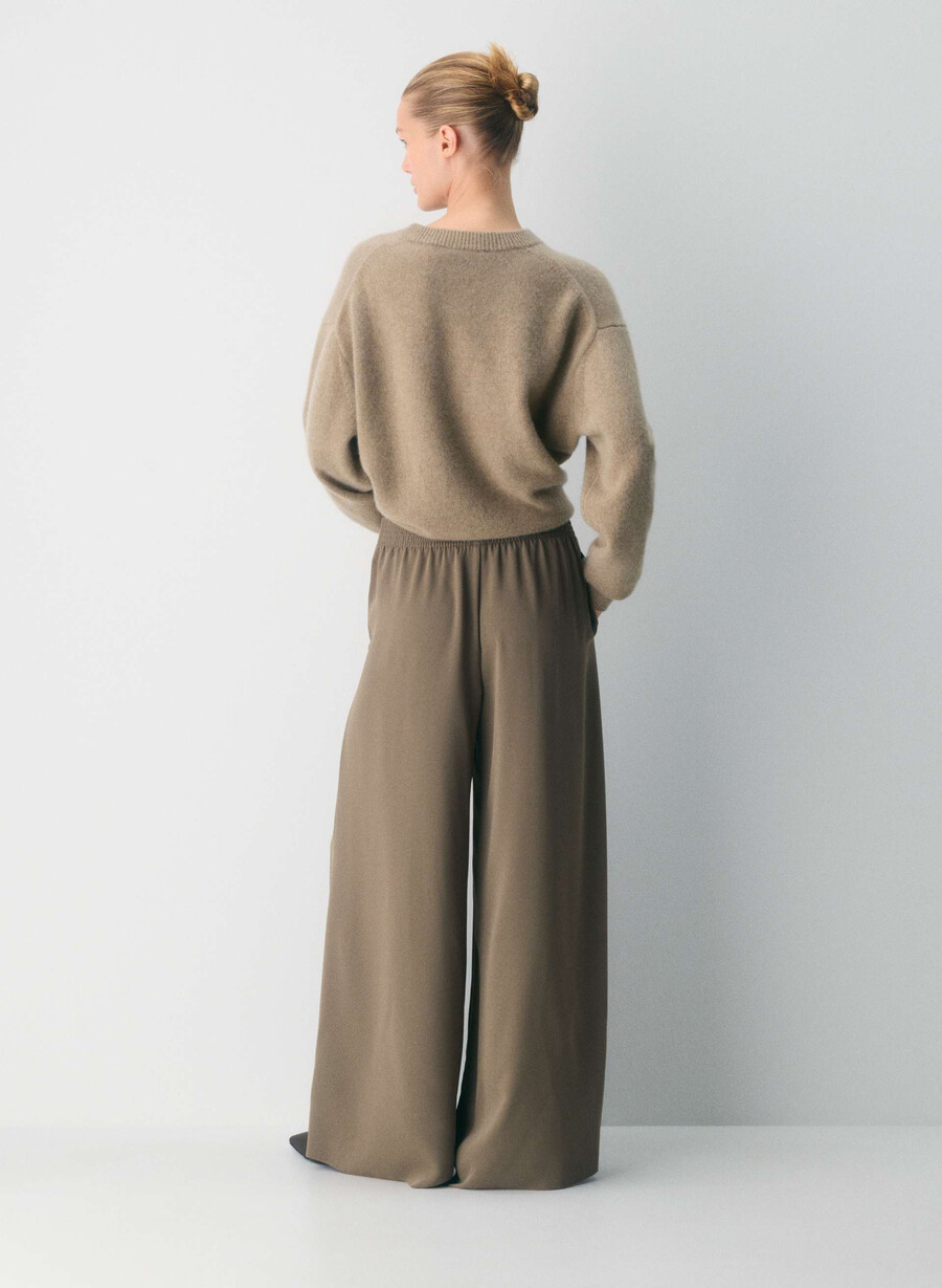 parker palazzo pant - studio drape cola taupe